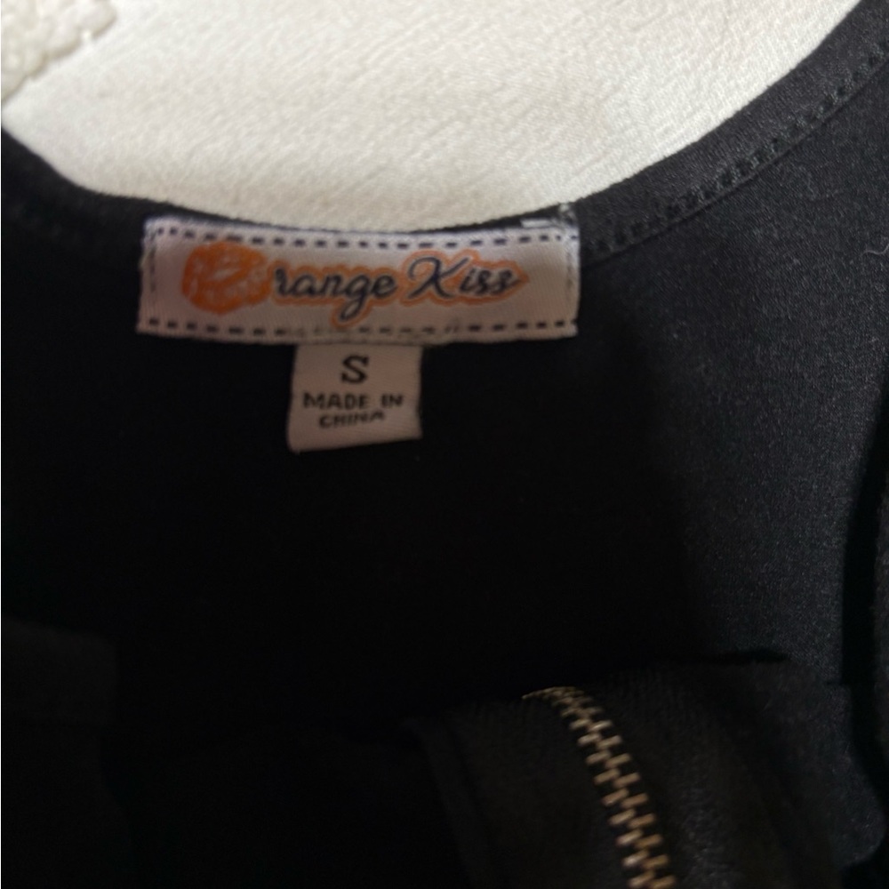 Orange Kiss Black Crop Top